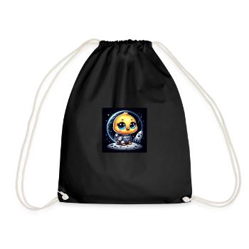 Space chick with rocket in space - Drawstring Bag - black - Front