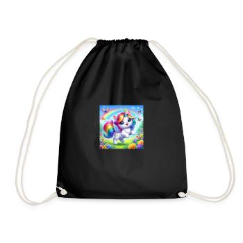 Chat licorne - Sac de sport léger - noir - Devant