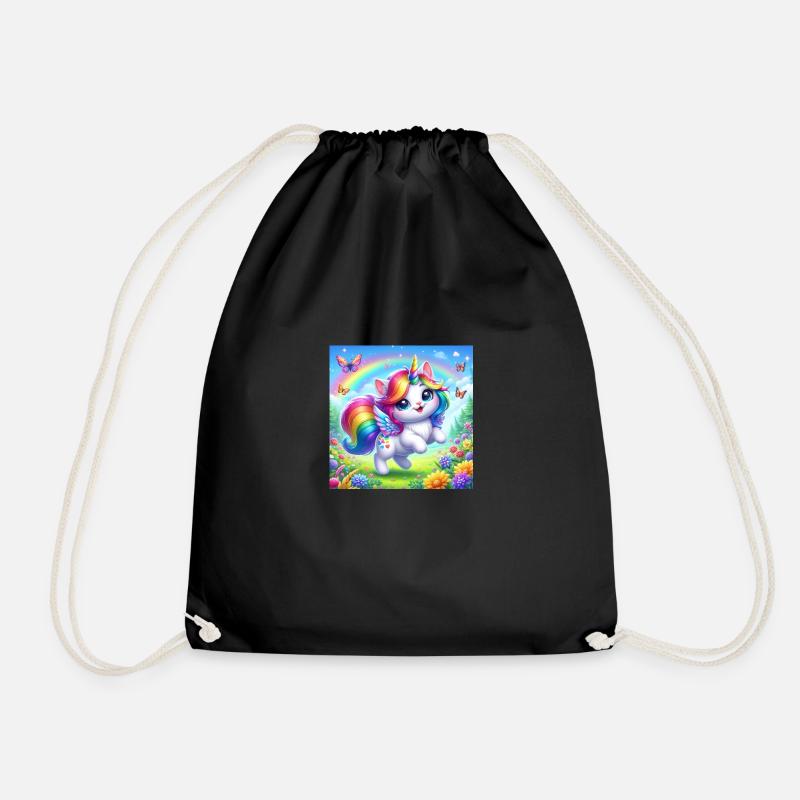 Chat licorne - Sac de sport léger - noir
