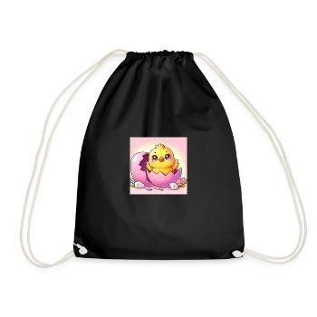 Un poussin sucré éclot d’un œuf violet - Sac de sport léger - noir - Devant
