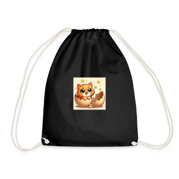 Un chat doux aux yeux écarquillés éclot d’un œuf - Sac de sport léger - noir - Devant