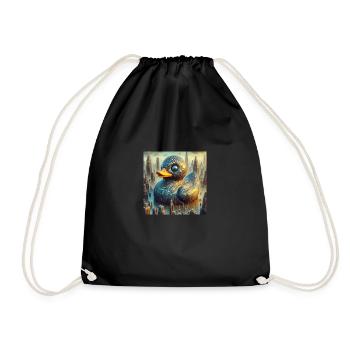 Canard de bain Noir Surréaliste Abstrait - Sac de sport léger - noir - Devant