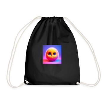 Chick in 3d with big eyes in pastel colors - Drawstring Bag - black - Front