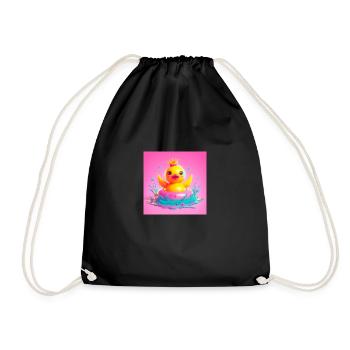 Canard baigneur gai avec couronne en 3D hyperréalisme - Sac de sport léger - noir - Devant