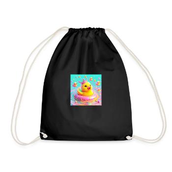 Canard de bain avec couronne en 3D Hyperréalisme Pastel - Sac de sport léger - noir - Devant