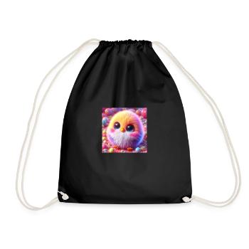 Chicks 3D Hyperrealism Yellow White with Balls - Drawstring Bag - black - Front