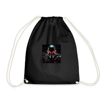 Cyborg with red eyes and claws - Drawstring Bag - black - Front