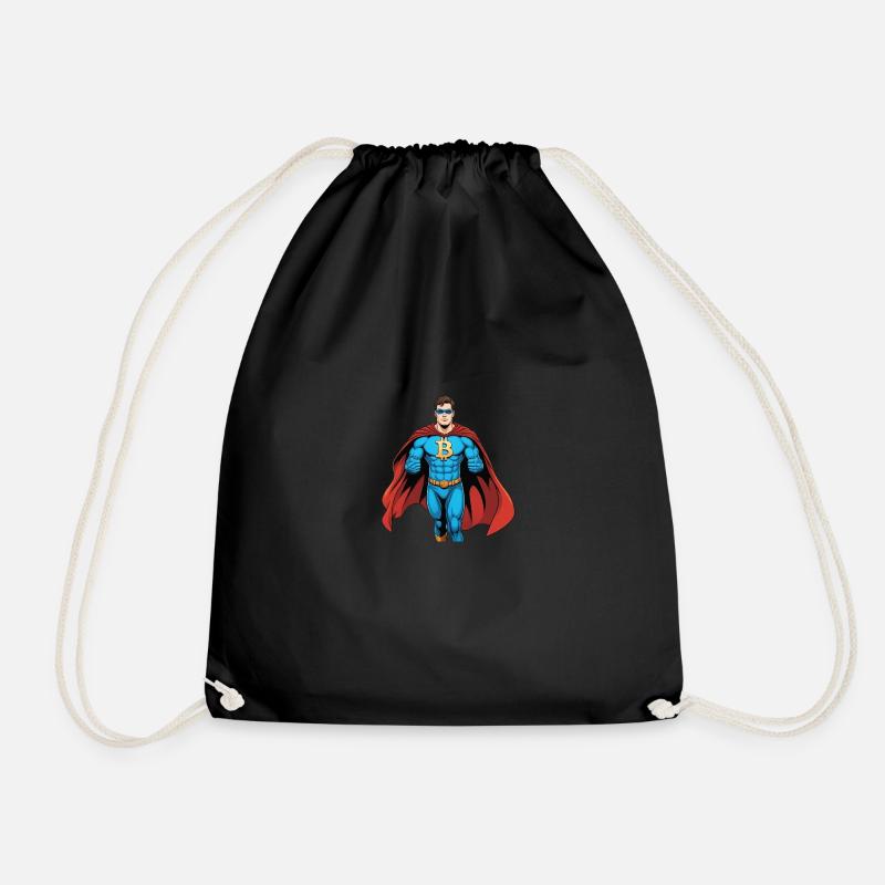 bitcoin superhero comic style - Turnbeutel - Schwarz