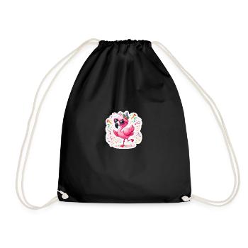 Tanzender Glücksflamingo - Turnbeutel - Schwarz - Vorne