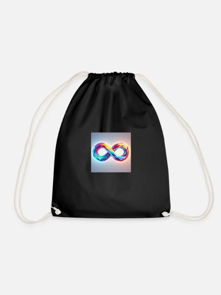 Infinity, prism rainbow - Drawstring Bag - black