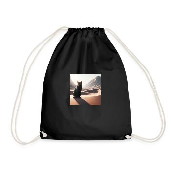 A true cat in a desert 4 - Drawstring Bag - black - Front