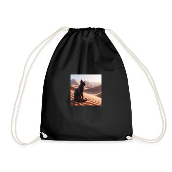 A true cat in a desert 1 - Drawstring Bag - black - Front