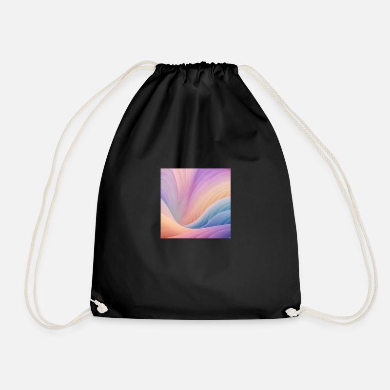 elegante fraktale Pastelle - Turnbeutel - Schwarz