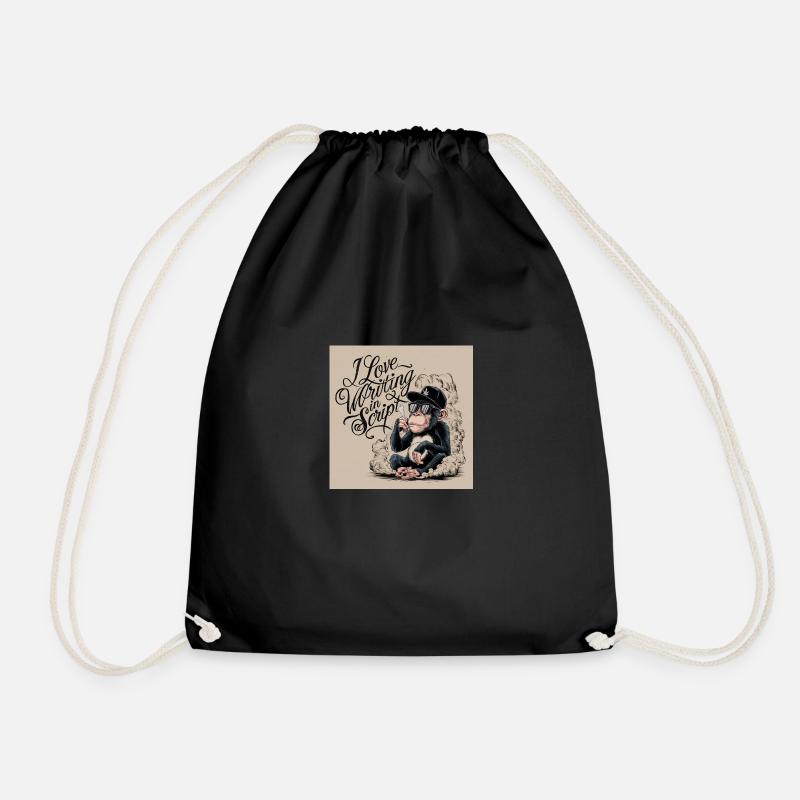 Chimpanzee - Drawstring Bag - black