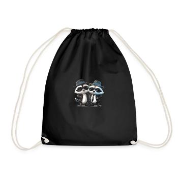 Blues Raccones - Drawstring Bag - black - Front