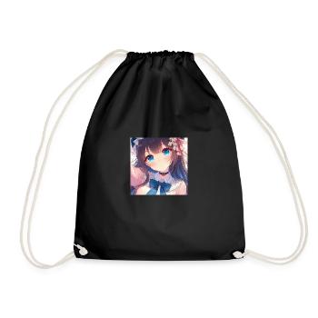 Anime Blue Eyes - Drawstring Bag - black - Front