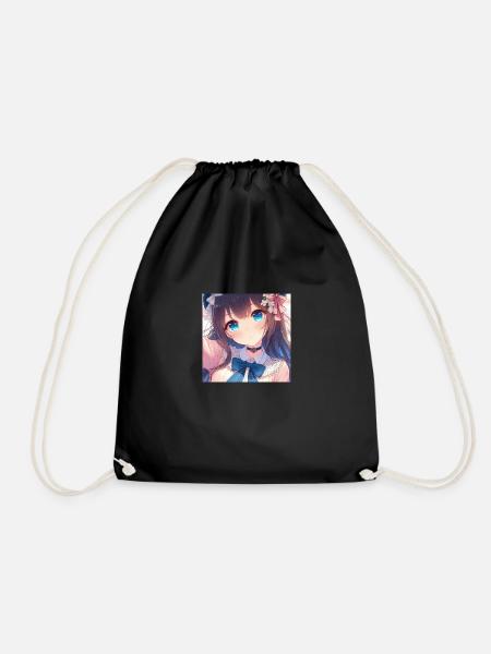 Anime Blue Eyes - Drawstring Bag - black