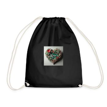 coeur - Sac de sport léger - noir - Devant