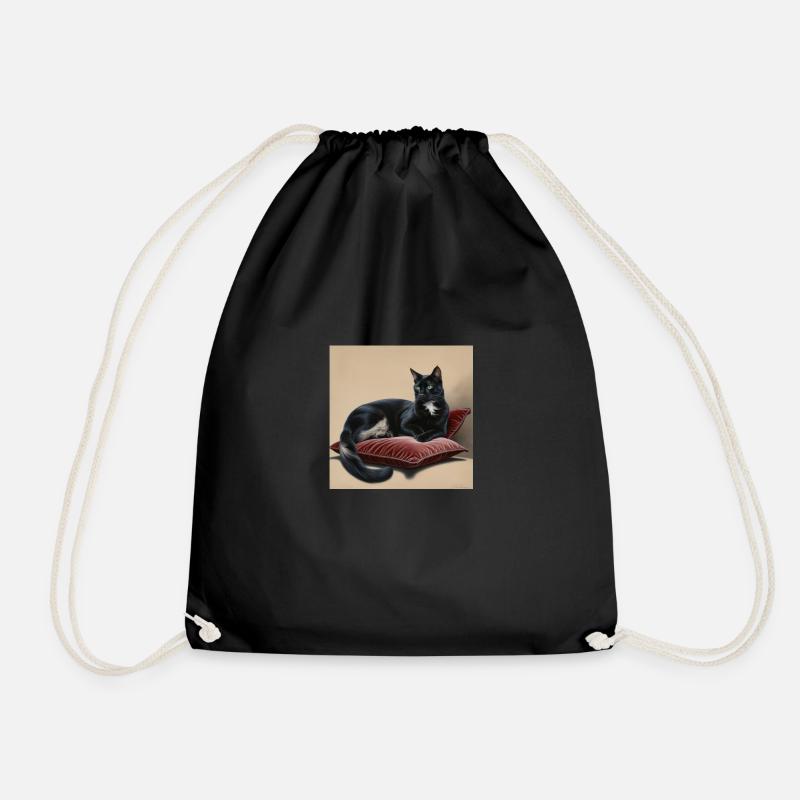 noir Oreiller chat - Sac de sport léger - noir