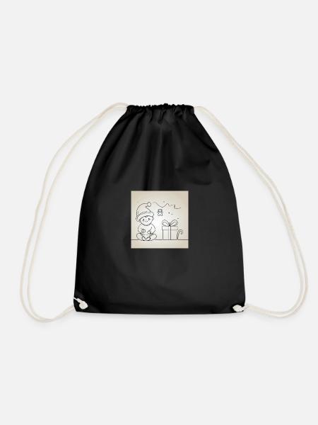 Santa's Baby Christmas - Drawstring Bag - black