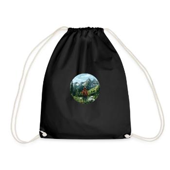 Immergez-vous dans la nature sauvage : votre aventure en montagne vous appelle - Sac de sport léger - noir - Devant