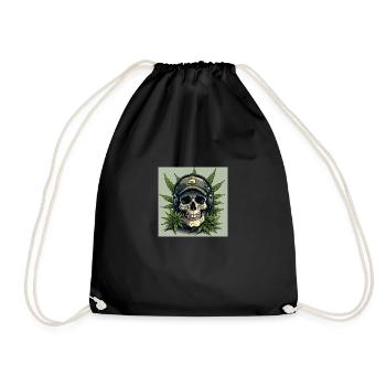 Skull With A Cap - Drawstring Bag - black - Front