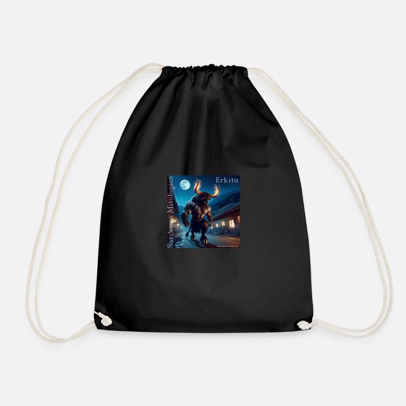 Sardinia Mythological Boe01 - Drawstring Bag - black