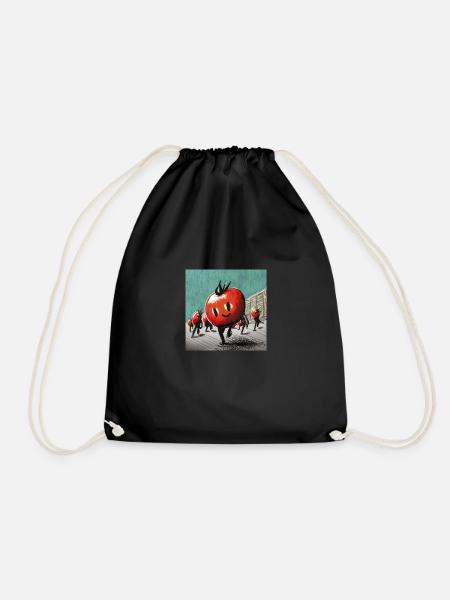 March of tomatoes - Drawstring Bag - black