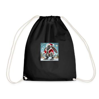 Weihnachtshase - Turnbeutel - Schwarz - Vorne