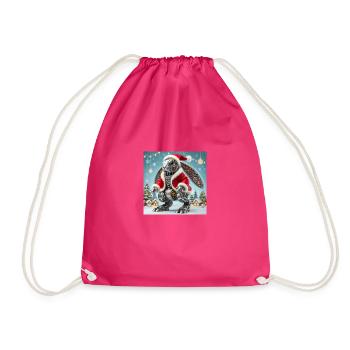 Weihnachtshase - Turnbeutel - Fuchsia - Vorne