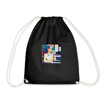 Stop - Drawstring Bag - black - Front
