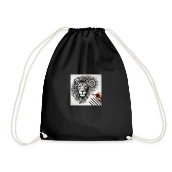 Design lion - Turnbeutel - Schwarz - Vorne