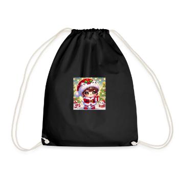 Kawai Christmas Clothing - Drawstring Bag - black - Front