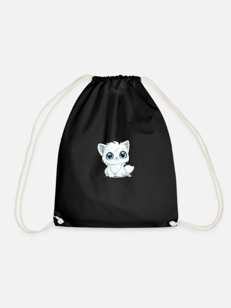 Niedliche Kawaii Katze - Geschenk - Süß - Turnbeutel - Schwarz