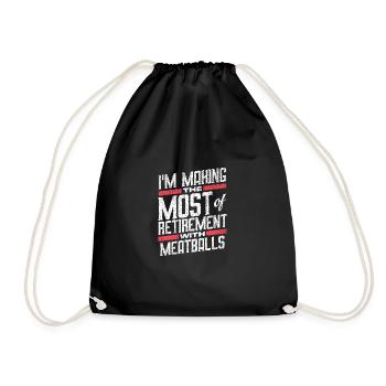 Je profite au maximum de ma retraite avec des boulettes de viande - Sac de sport léger - noir - Devant