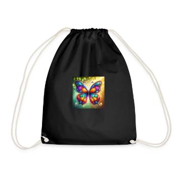 Butterfly Colorful - Drawstring Bag - black - Front