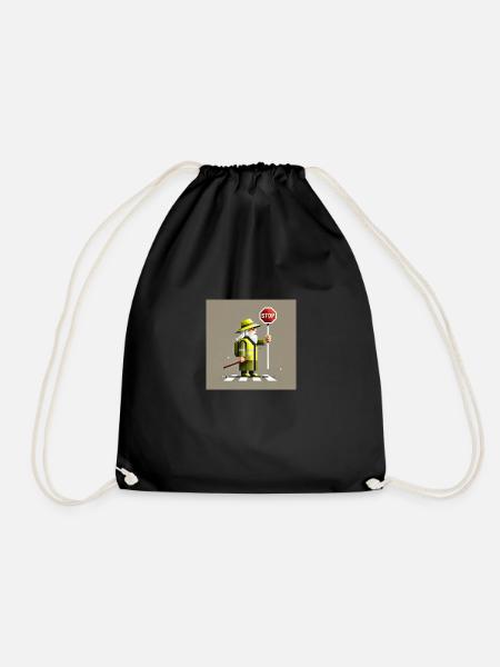 Stop - Not Pass - Drawstring Bag - black