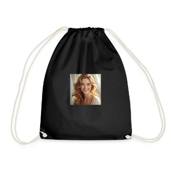 Beautiful Girl with Shiny hair - Drawstring Bag - black - Front