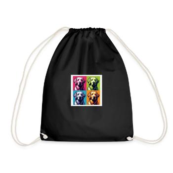 Pop-Art Golden Retriever - Turnbeutel - Schwarz - Vorne