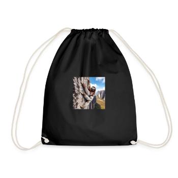 Sloth Wanderer FreeClimber - Drawstring Bag - black - Front