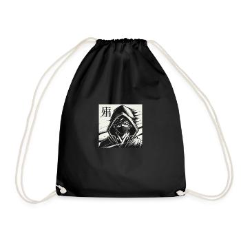 Anime mysterious with hood - Drawstring Bag - black - Front