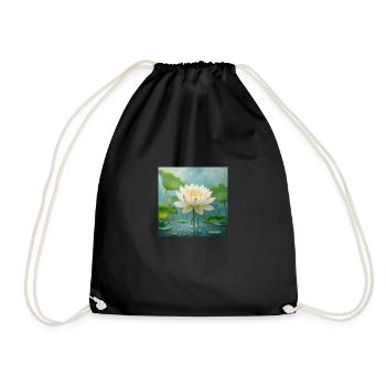 Lotus blossom - Drawstring Bag - black - Front