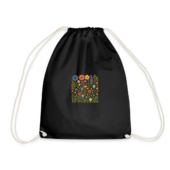 Blumen Flower - Drawstring Bag - black - Front