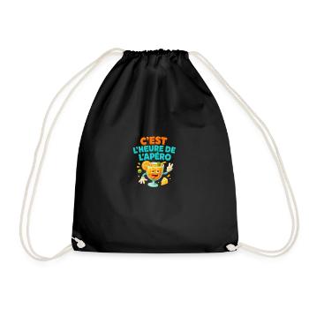 image c'est l'heure de l'apéro - Sac de sport léger - noir - Devant