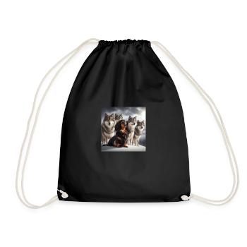 Chef de meute teckel - Sac de sport léger - noir - Devant