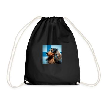 Finnish Dachshund - Drawstring Bag - black - Front