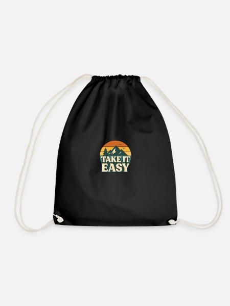 Take It Easy – Sunset Chill - Drawstring Bag - black