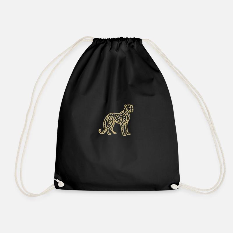 Golden Gepard by N.J. Designs - Turnbeutel - Schwarz