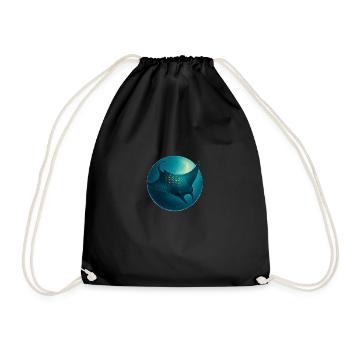 Mystic Manta – Tropical Ocean Design - Drawstring Bag - black - Front