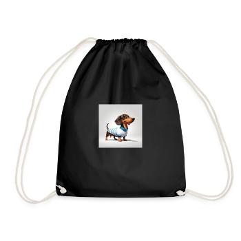Dachshund in dog clothes - Drawstring Bag - black - Front